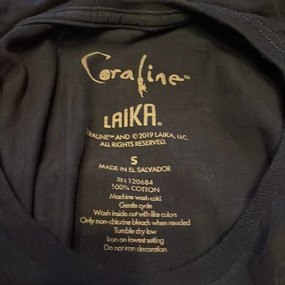 Coraline Laika S short sleeve t-shirt 100% cotton blue orange fandom casual - Picture 4 of 7